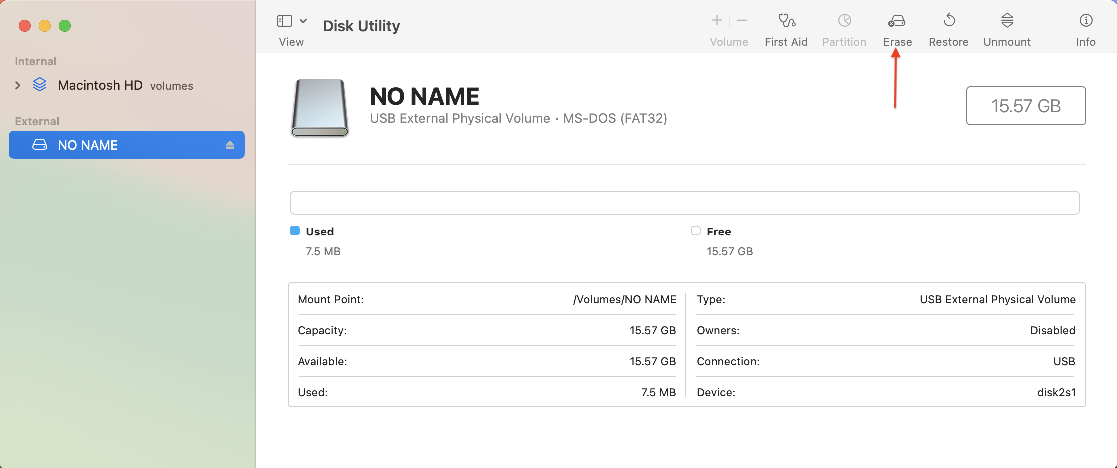 disk utility erase