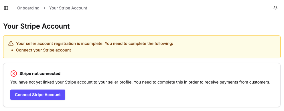 The Your Stripe Account page